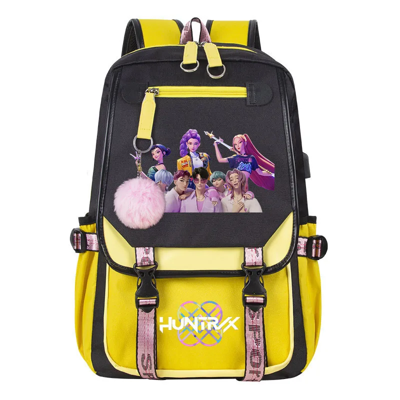 Mochila Demon Hunters K-pop Fans Mochila de viagem para mulheres e homens Mochila resistente e durável Bolsa leve para laptop traseira