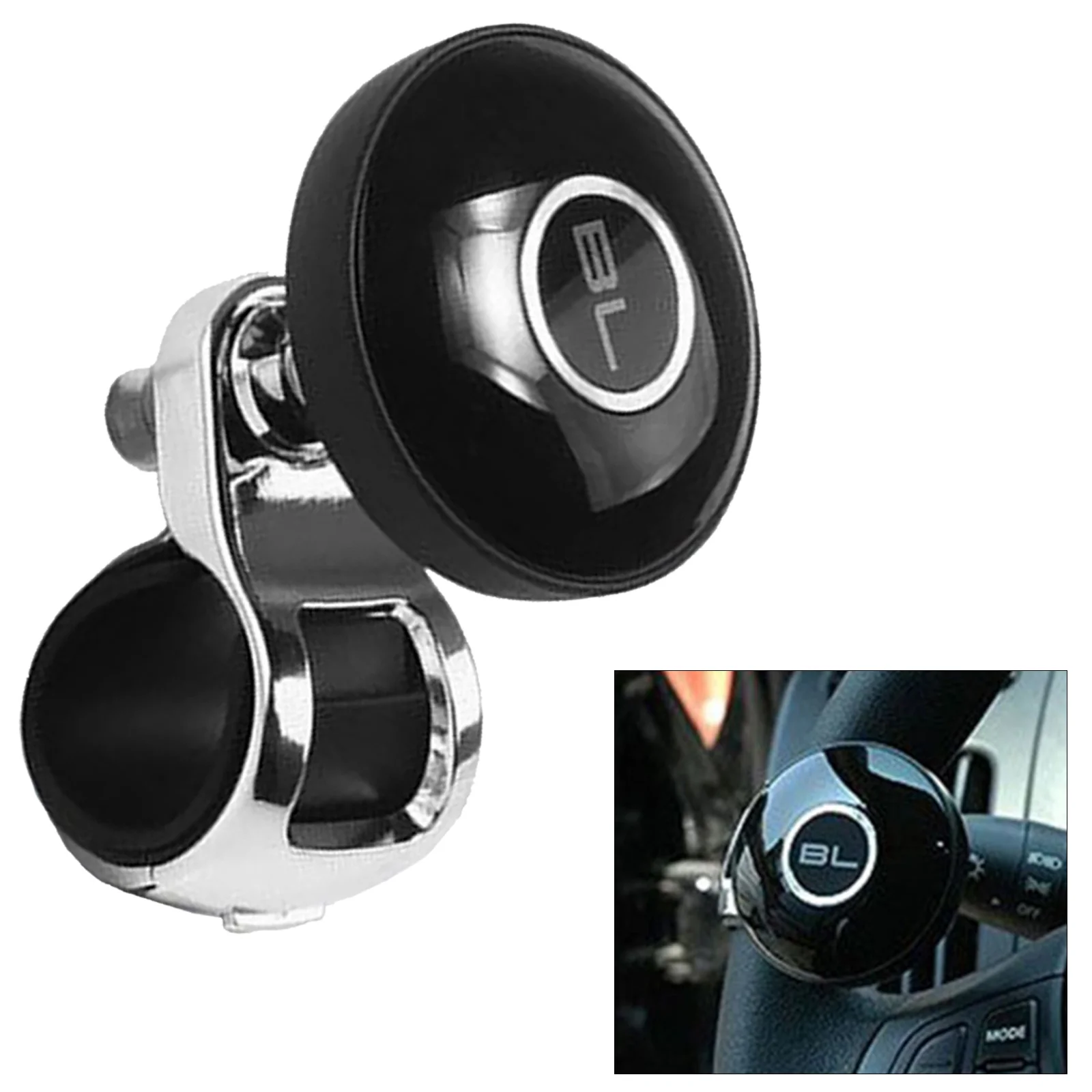 Universal Black Metal Steering Wheel Car Accessories Helper Grip Spinner Knob Turning Hand Control Booster Power Handle Ball