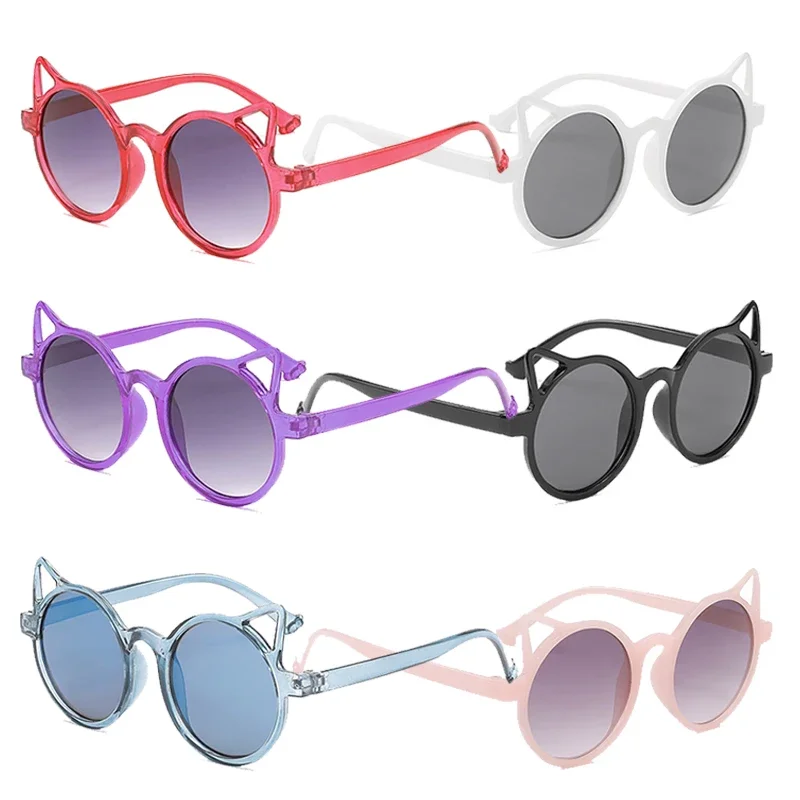 New Kids Sunglasses Cute Cat Ears Children Eyewear Girls Boys Baby Sun Glasses Outdoor Protection Vintage Muti-colors Eyeglasses