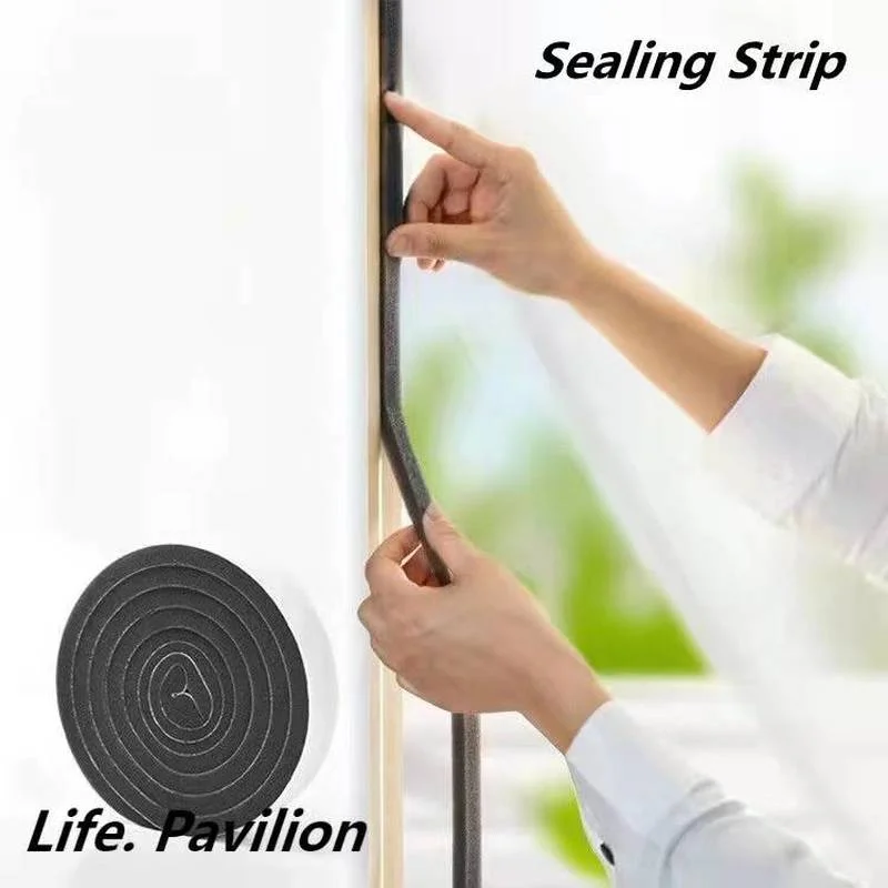 2M/4M PU Sponge Foam Seal Strip Tape Adhesive Anti Collision Soundproof Weather Stripping for Doors Windows Furniture Protection