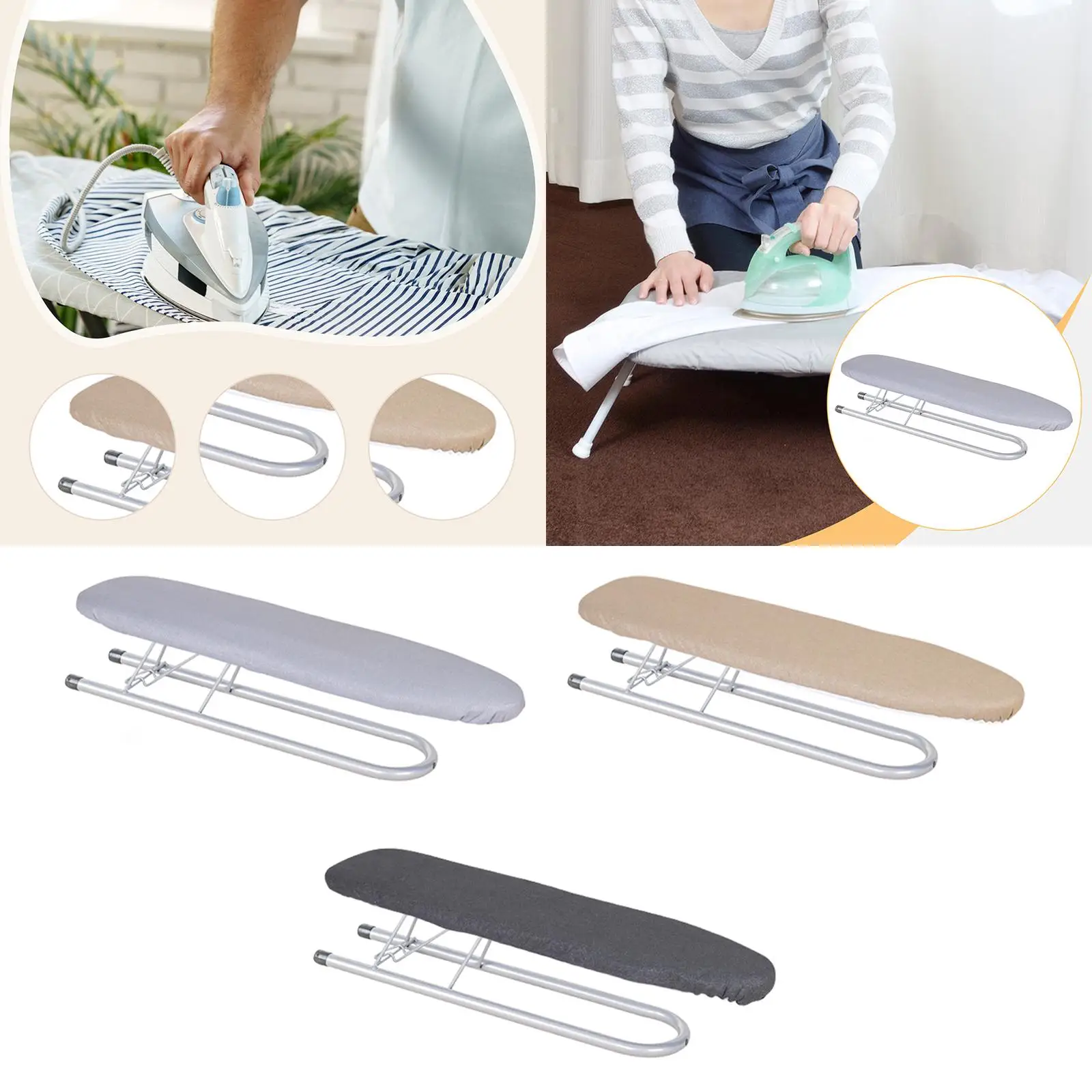 Compact Sleeve Ironing Board Stable Tabletop Mini Ironing Mat Removable Cover for Clothes Cuffs Collars