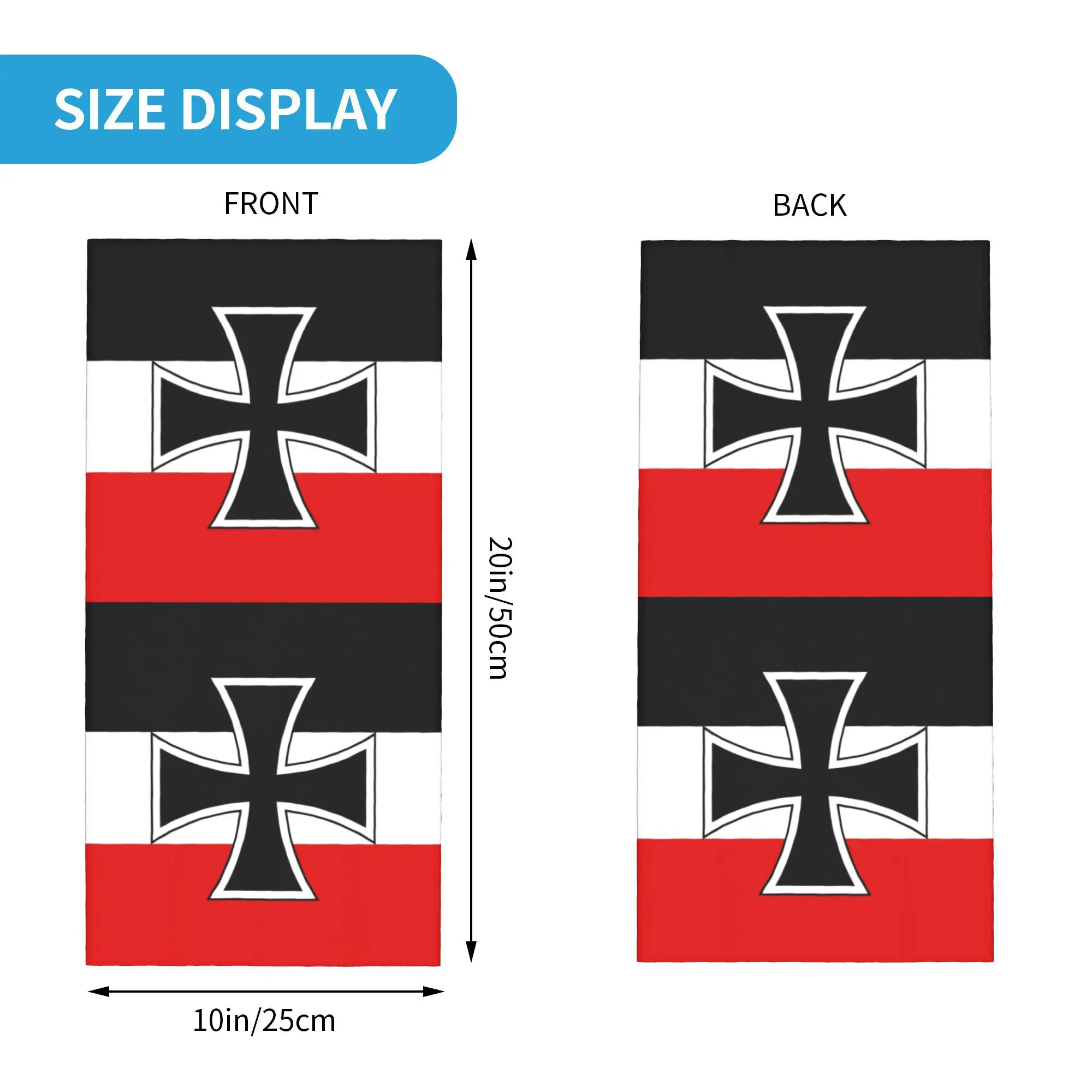 علم مخصص للإمبراطورية الألمانية باندانا الشتاء الرقبة أدفأ الرجال يندبروف التفاف الوجه وشاح العلم البحري الوطنية الجراب عقال