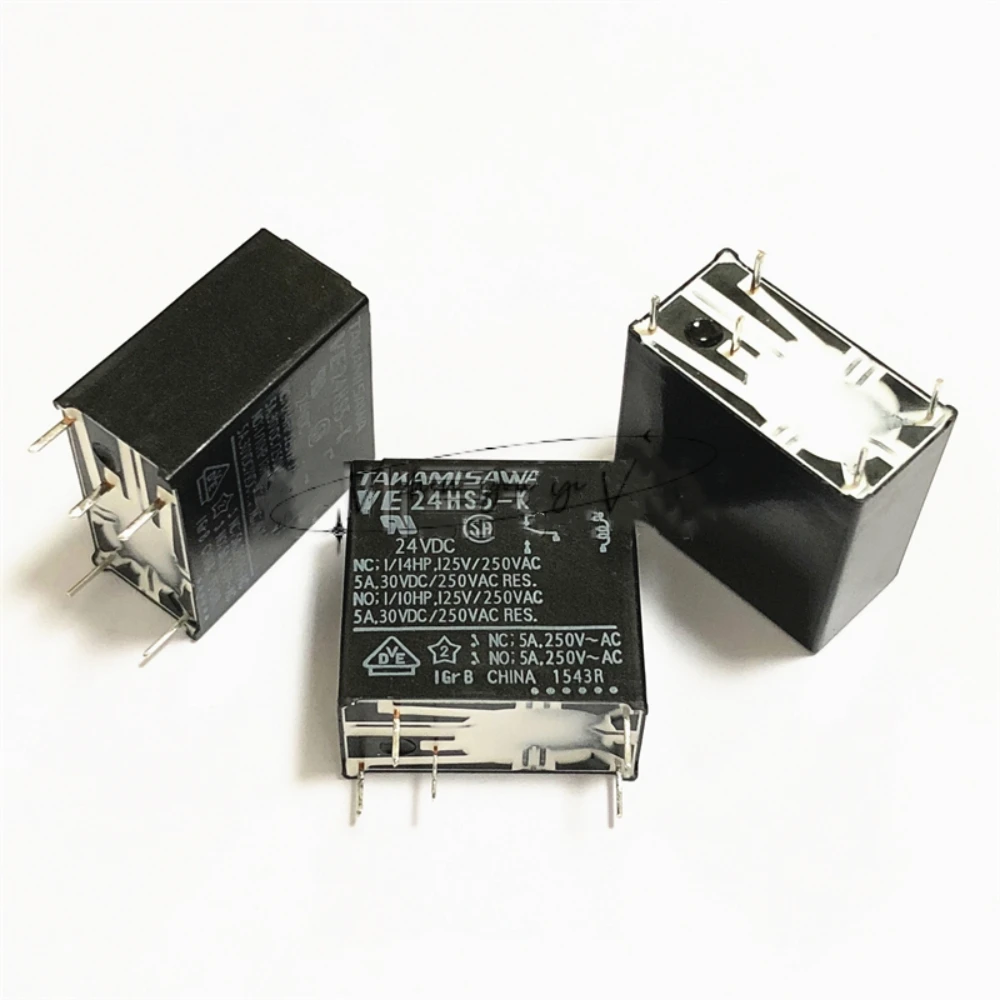 1-10PCS 100%New original relay For TAKAMISAWA VE12HS5-K 24HS5 5PIN 12vdc 24vdc one open one close