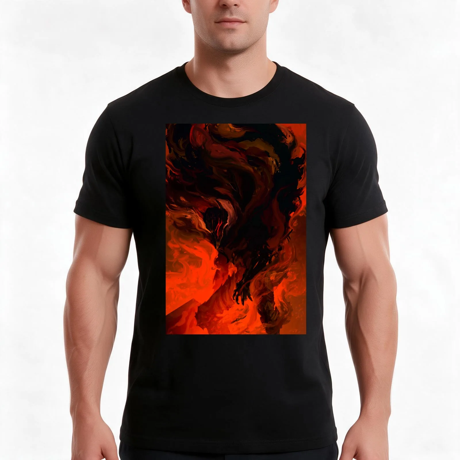 Inferno T-Shirt Summer Casual Cotton Tee Oversized Streetwear Tops Vintage Graphic Print Loose Fit Short Sleeve 100% Cotton