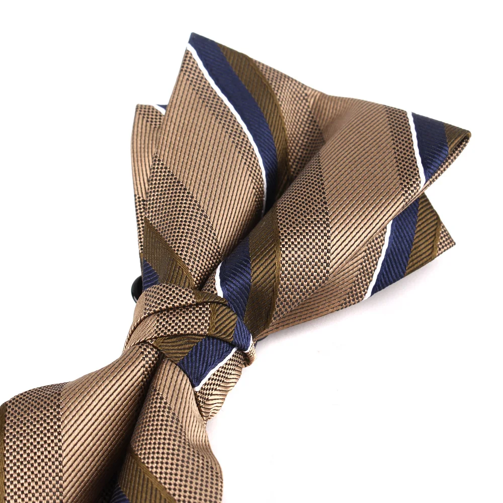 NEW Wedding Bow tie Brown Color Bow tie For Men Women Bow knot Adult Men\'s Bow Ties Cravats Party Striped Bowties For Gifts