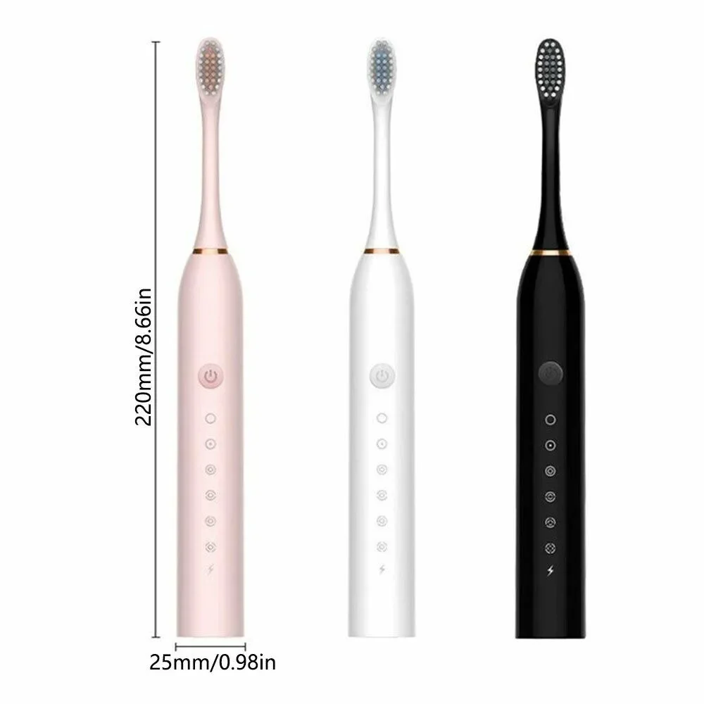 Brosse à dents électrique 6 Modes, minuterie Rechargeable par USB, forte Vibration, élimination de la Plaque, soins des gencives