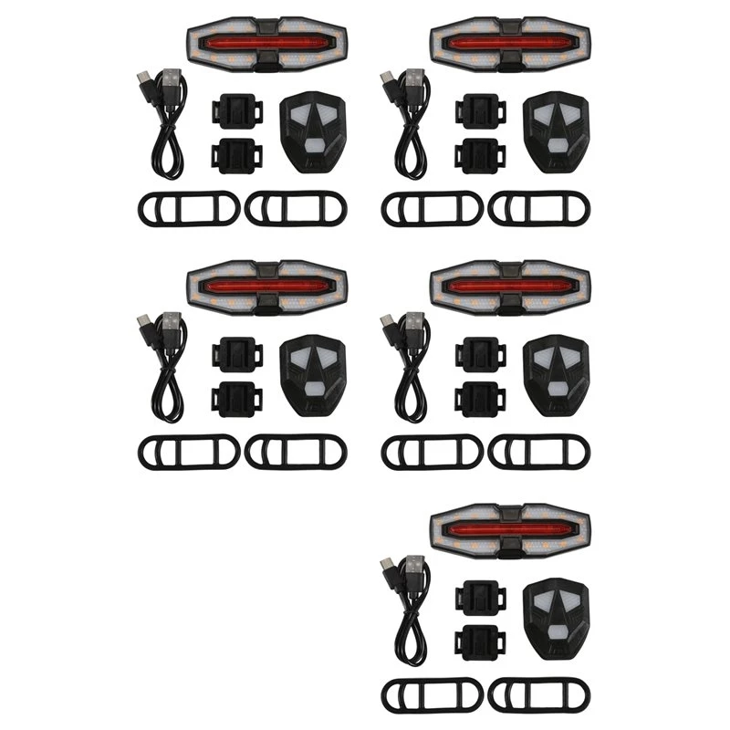 SYDS 5X Electric Scooter Turning Signal Tail Light USB Rechargable With Remote Control Signal Light LED