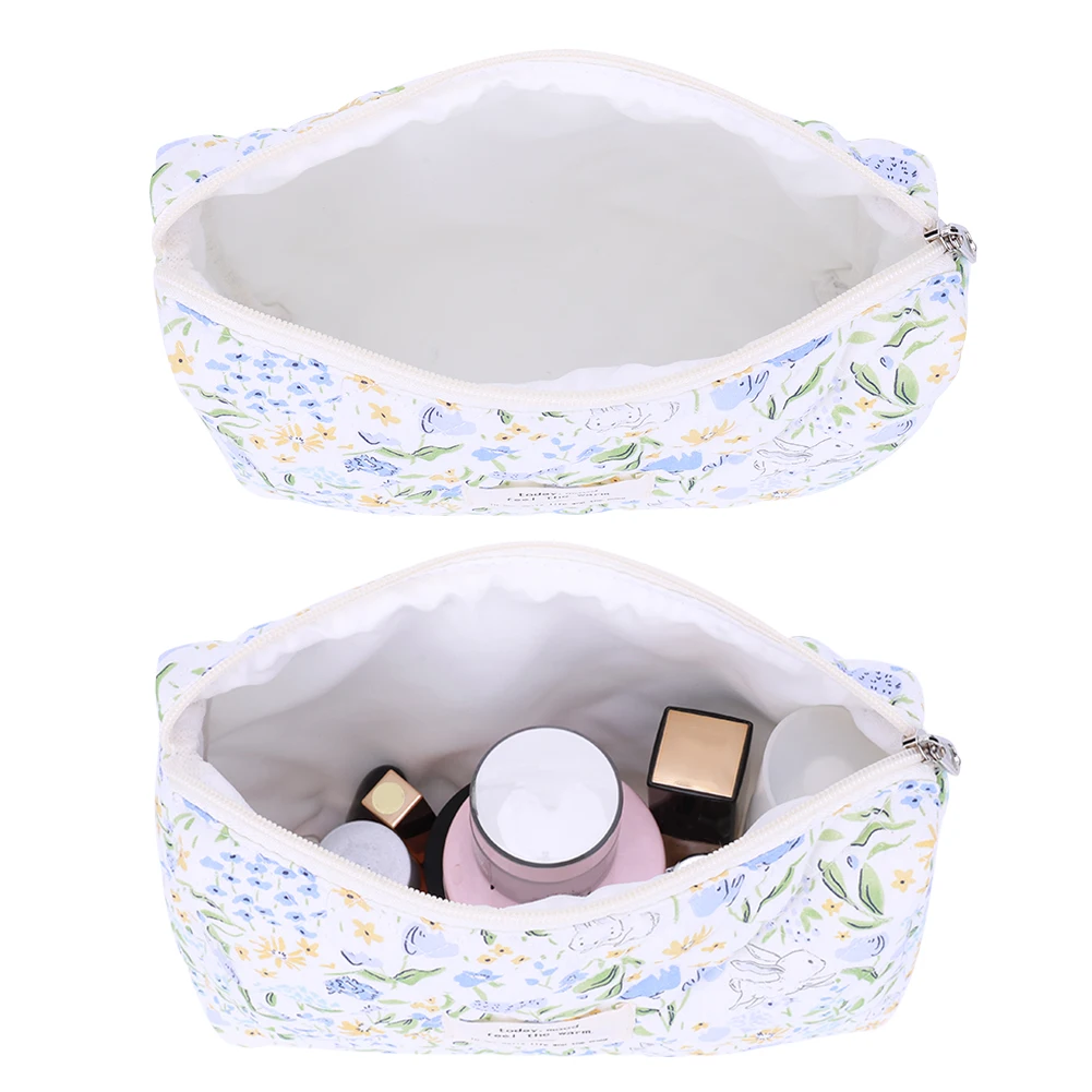 3 قطعة حقيبة ماكياج مبطن منظم مستحضرات التجميل حقيبة سعة كبيرة مخزن للمكياج حقيبة مستحضرات التجميل حقيبة صغيرة حقيبة سفر في الهواء الطلق
