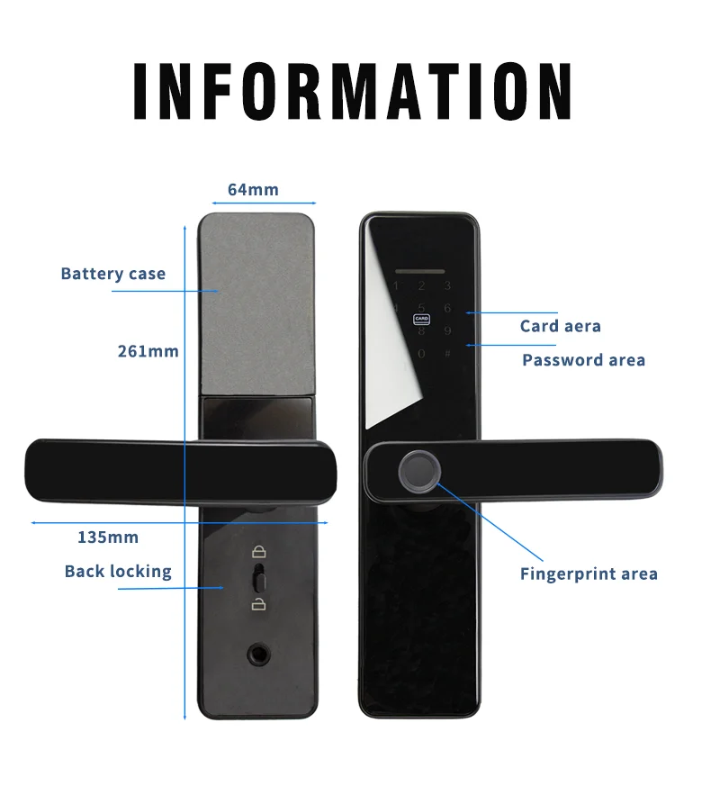 Digital Door Lock Smart Lock Tuya Wifi App Remote Unlocking Lock Biometric Fingerprint Electronic Door Lock for Smart lock