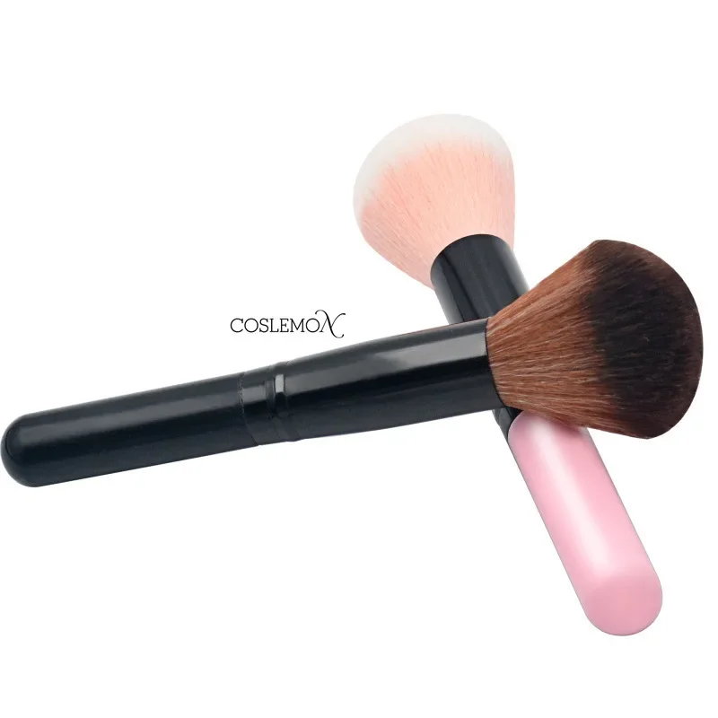 Grande pó solto maquiagem pincéis, escova de beleza multiuso, rosto blush, contorno highlighter, sombra, ferramenta cosmética, rosa, preto