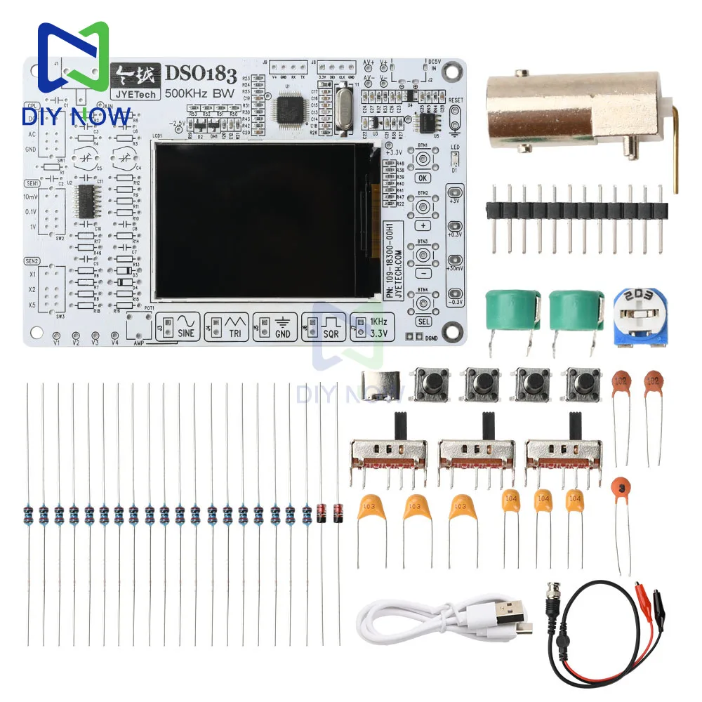 Elektronik DIY DSO183 Digitales Oszilloskop DC 5V Wettbewerb Unterricht Anfänger Training Messgeräte DIY Kit 0-500KHz