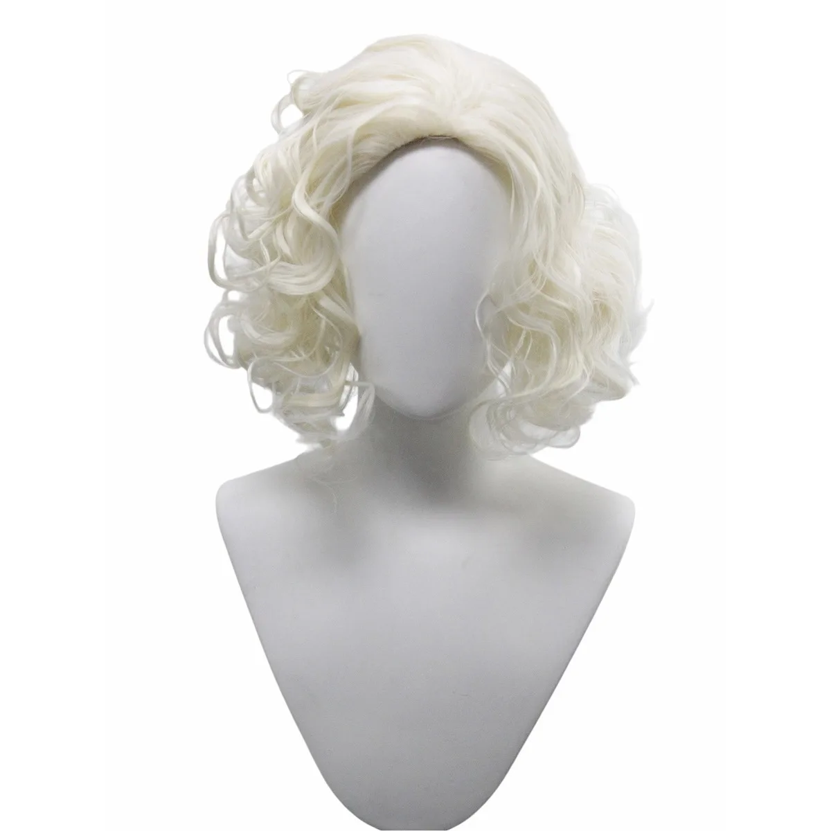 Glossy Blonde Hair,Wavy Curls,Elegant And Retro,Full Of Atmosphere,Synthetic Wigs.Role-Playing.Synthetic Wigs.