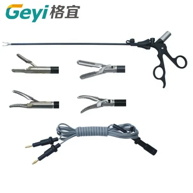 Laparoscopic double action bipolar and curved head bipolar surgical instrument