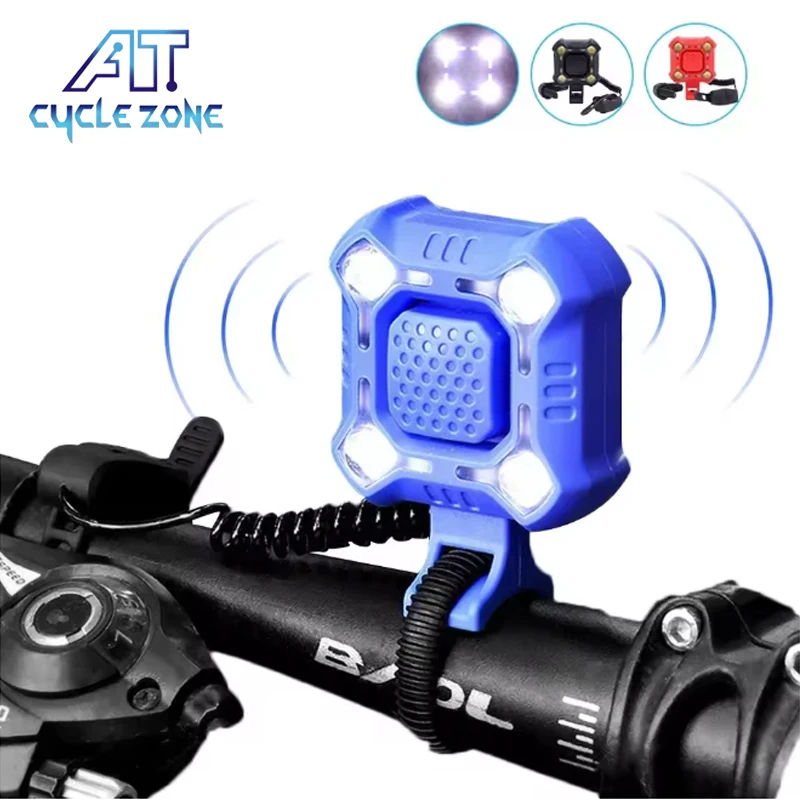 

Bike Horn Front Light Rechargeable Bicycle 5 Modes Headlight Loud Alarm Warning Bell Protable Lamp Cycling Night Riding Safety