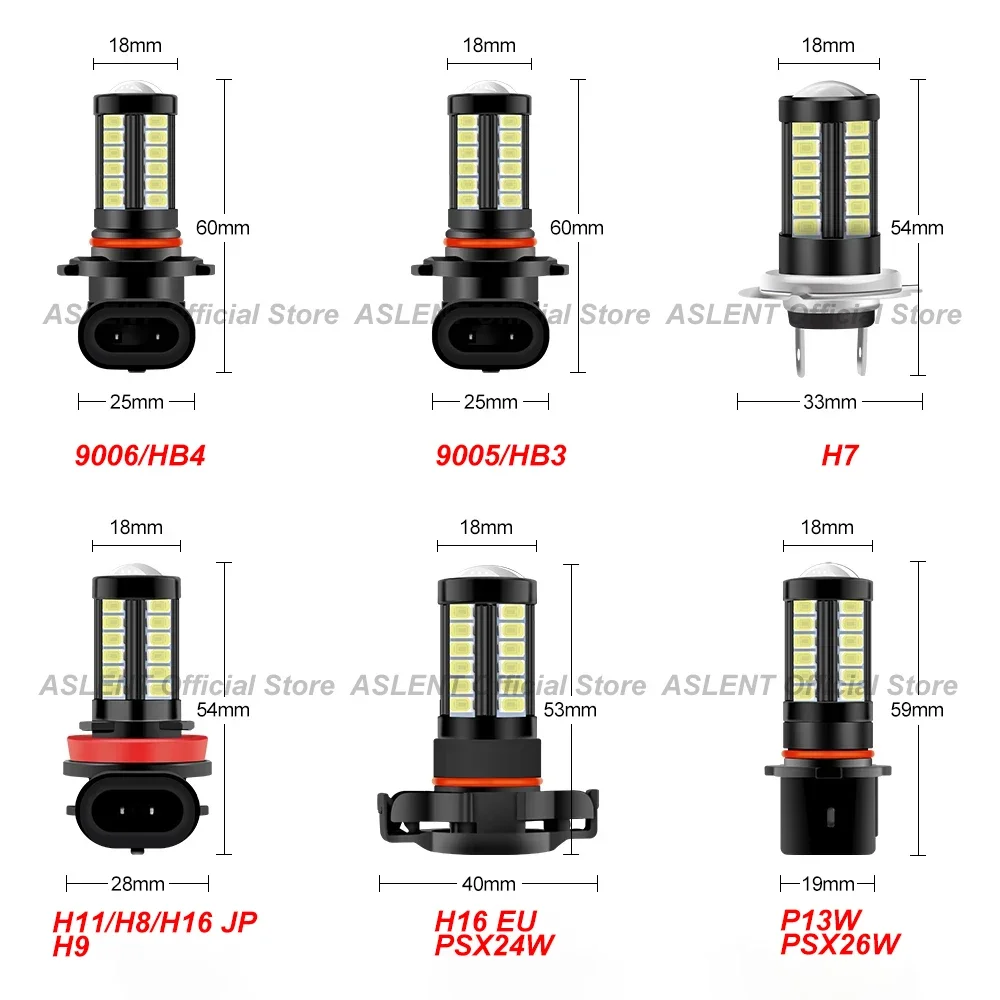 Bayerley 2XH11 LED Fog Light Bulbs LED 1500LM 6000K White Blue Pink Yellow Light H8 H9 H16 JP EU 9005 HB3 9006 HB4 PSX24W PSX26W