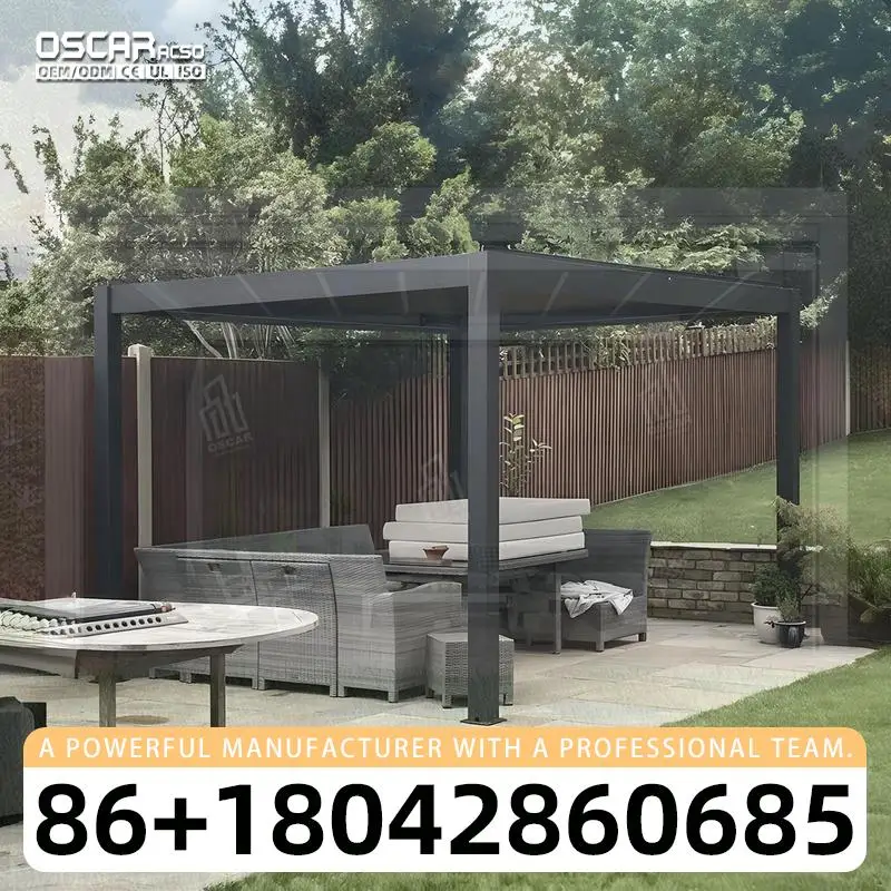 

Open Louvered Roof System Outdoor Aluminium Roof Automatic Manual Patio Garden Backyard Poolside Motorized Adjustable Waterproo