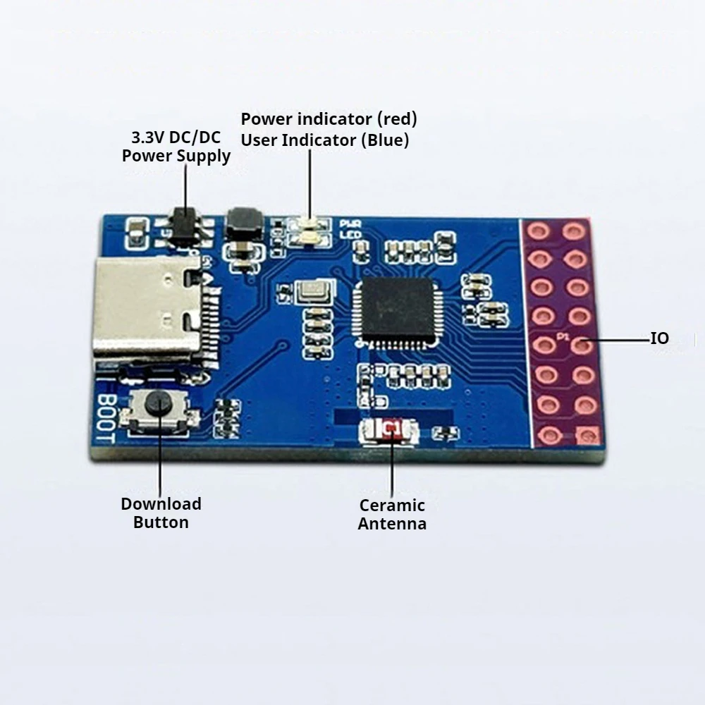 BL616 RISC‑V IoT Development Board WIFI6 BT5.3 Zigbee Thread 320MHz 480KB SRAM 4MB Flash USB2.0 5V Power MCU Electronic Module