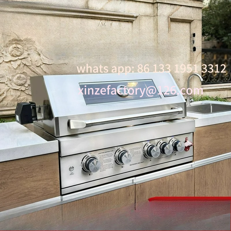 

Embedded barbecue grill gas charcoal dual-purpose barbecue grill villa courtyard barbecue table kitchen customization
