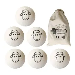 6pcs Reusable Wool Dryer Balls Clothes Ball 7cm Drying Washing Balls Home Wool Dryer Balls Washing Machine Accessories