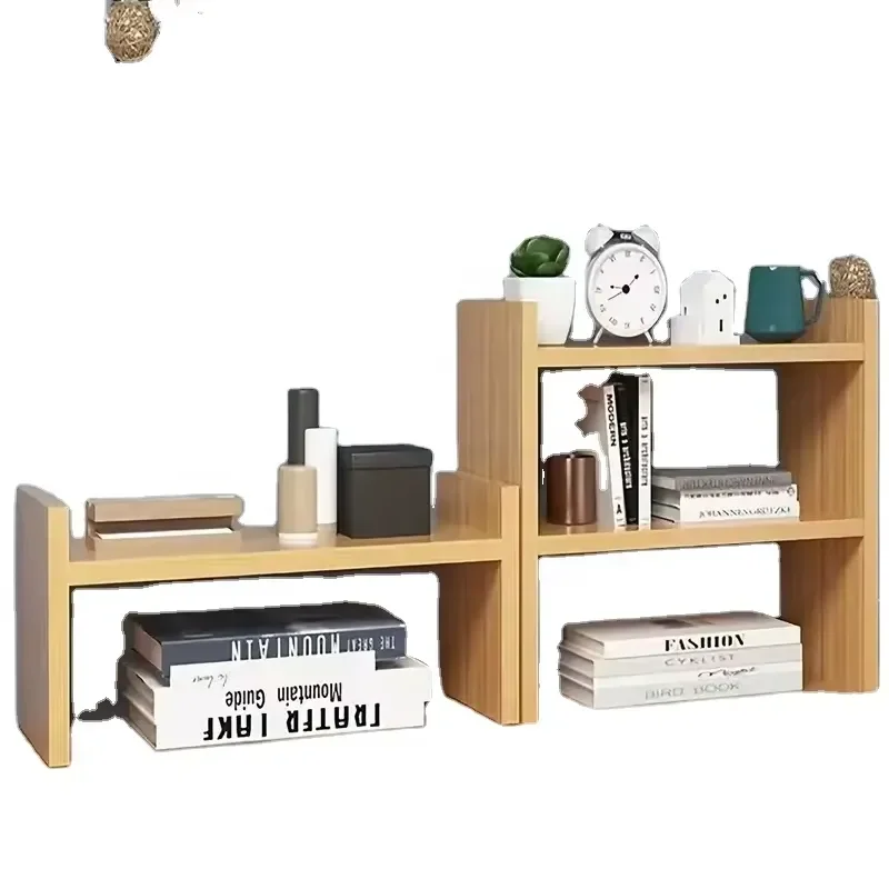 Multi Layer Wooden Desktop Storage Rack Easy Assemble Kitchen Seasoning Organizer Space Saving Office Bookshelf for Home
