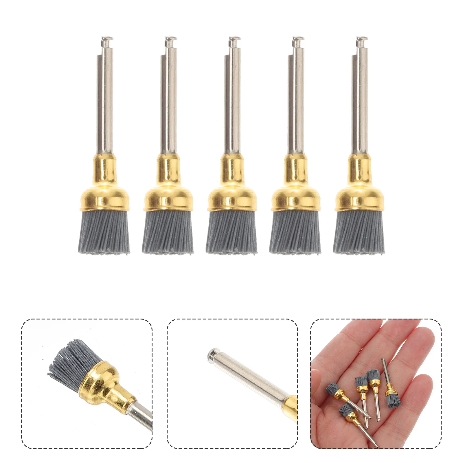 

5 Pcs Alumina Bowl Brush Polisher Prophylaxis Dentist Dental Supply Labs Polishing Clean Teeth