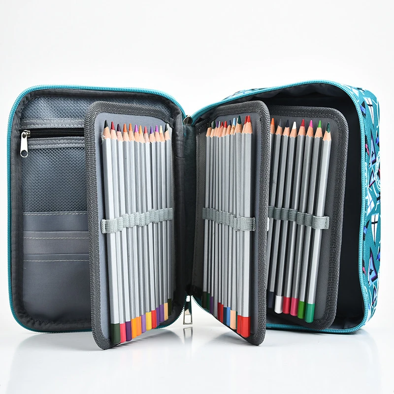 72 Holes Pencil Case School Pen Storage Box Cute Kawaii Girl Boy Stars Big Penal Bag Women Makeup Portable Brush Holder