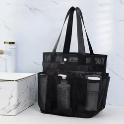 Borse per cosmetici di grande capacità borsa per il trucco della borsa per il trucco dell'organizzatore del bagno della doccia della borsa della maglia per le donne