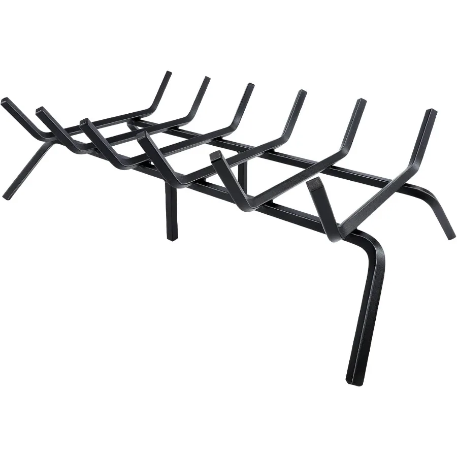 

Решетка для камина. Держатель для бревен для камина. 27-дюймовая сверхмощная твердая чугунная стойка для сжигания бревен из древесины для внутреннего доступа к камина.