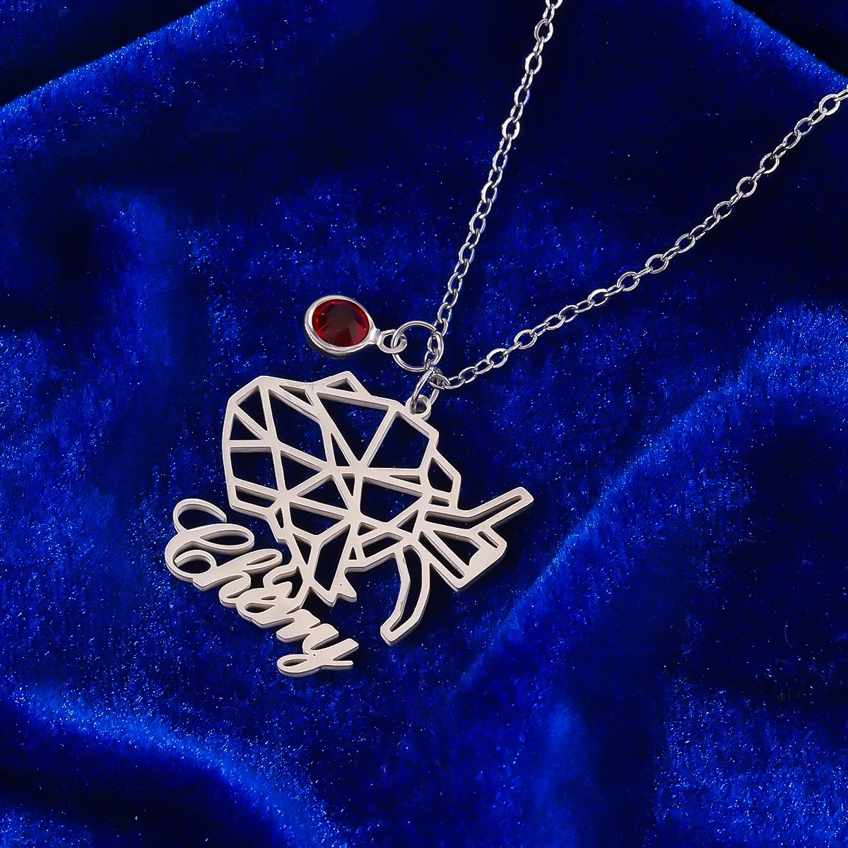 اسم مخصص الفولاذ المقاوم للصدأ مخرمة مجردة هندسية قلادة المرأة الأزياء قلادة قلادة هدية عيد ميلاد