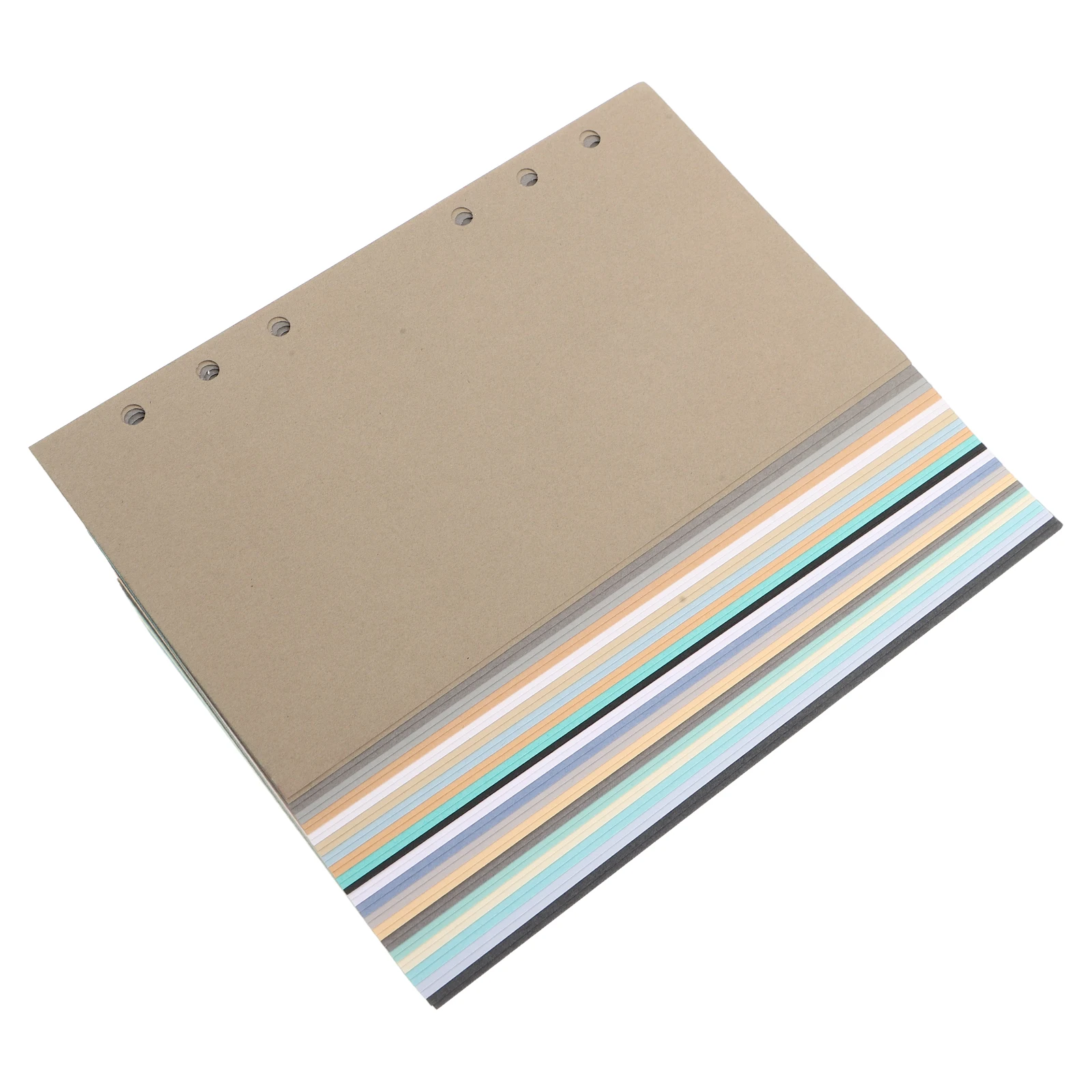 40枚 カラフルなルーズリーフ紙 A6 6穴パンチ入り 詰め替え式ジャーナルインサート バインダー交換用筆記用紙 プランナー用