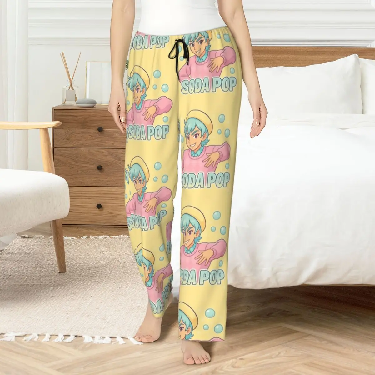 

Saja Boys Baby Soda Pop Kpop Demon Hunters Pajama Pants Loose Retro Pajamas Female Soft Warm Homewear Room Sleeping Pants