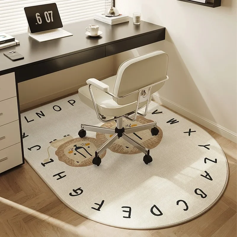 Living Room Carpet Cartoon Plaid Desk Study Reading Area Rug Bedroom Swivel Chair Computer Chair Round Floor Mats Alfombra 양탄자