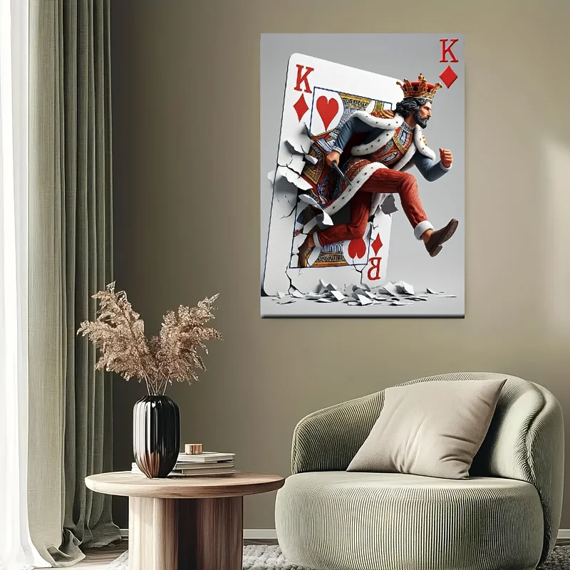 ไพ่โป๊กเกอร์คิงแบบหนา 1000 ใบ - ดีไซน์ไพ่รอยัลสีสันสดใส พร้อมสีหัวใจและสีเพชร เหมาะสำหรับค่ำเกมส์ คริสต์มาส