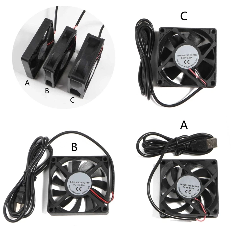 70mm USB Fan 5V  Brushless Cooling Fan Double Ball Bearing Fan for 3D Printer Computer  Fan CPU Cooler DIY Cooling