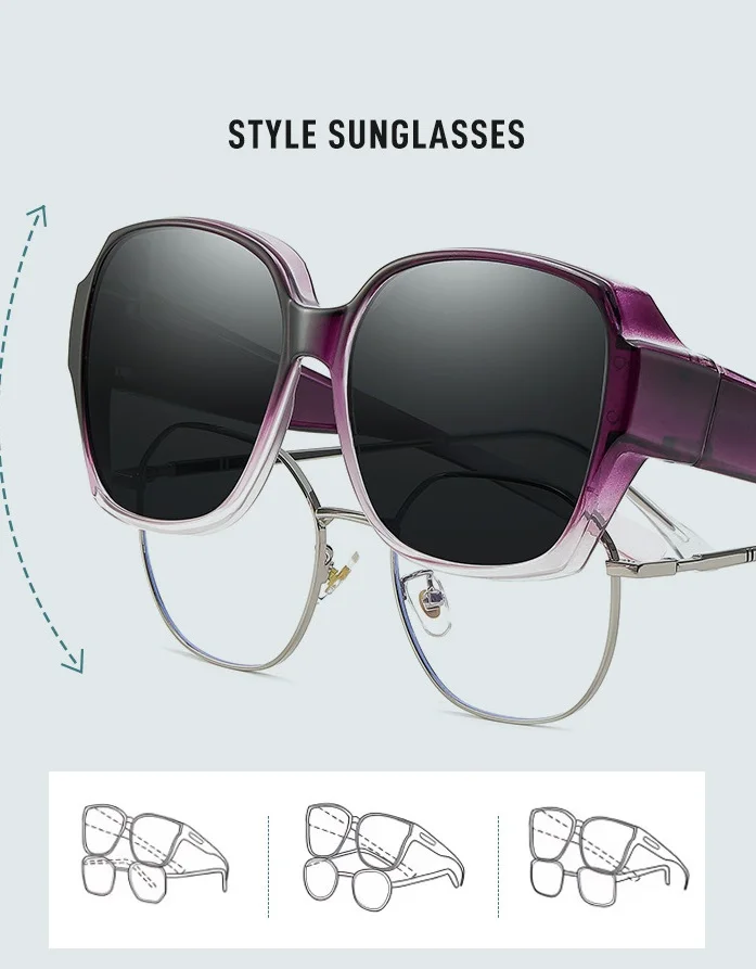 Large Polarized Fit over Sunglasses Lightweight Driving & Riding Eyeglasses for Women Men Fitover Glasses - view 6