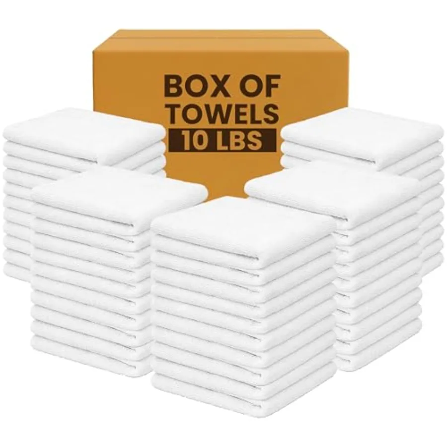 

White Terry Bar Mop Towels 80 Pcs Approx - 100% Cotton Ultra-Absorbent Cleaning Rags Perfect Washable Kitchen Rags for Bars Res