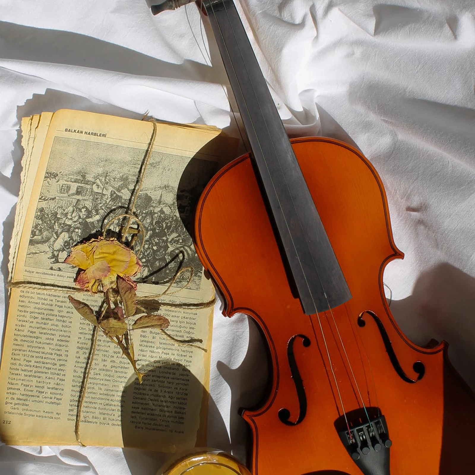 

Violin Neck Head Maple Wood Fingerboard Toddler Instrument Part Durable Smooth Practical Replacement Accessory Violin