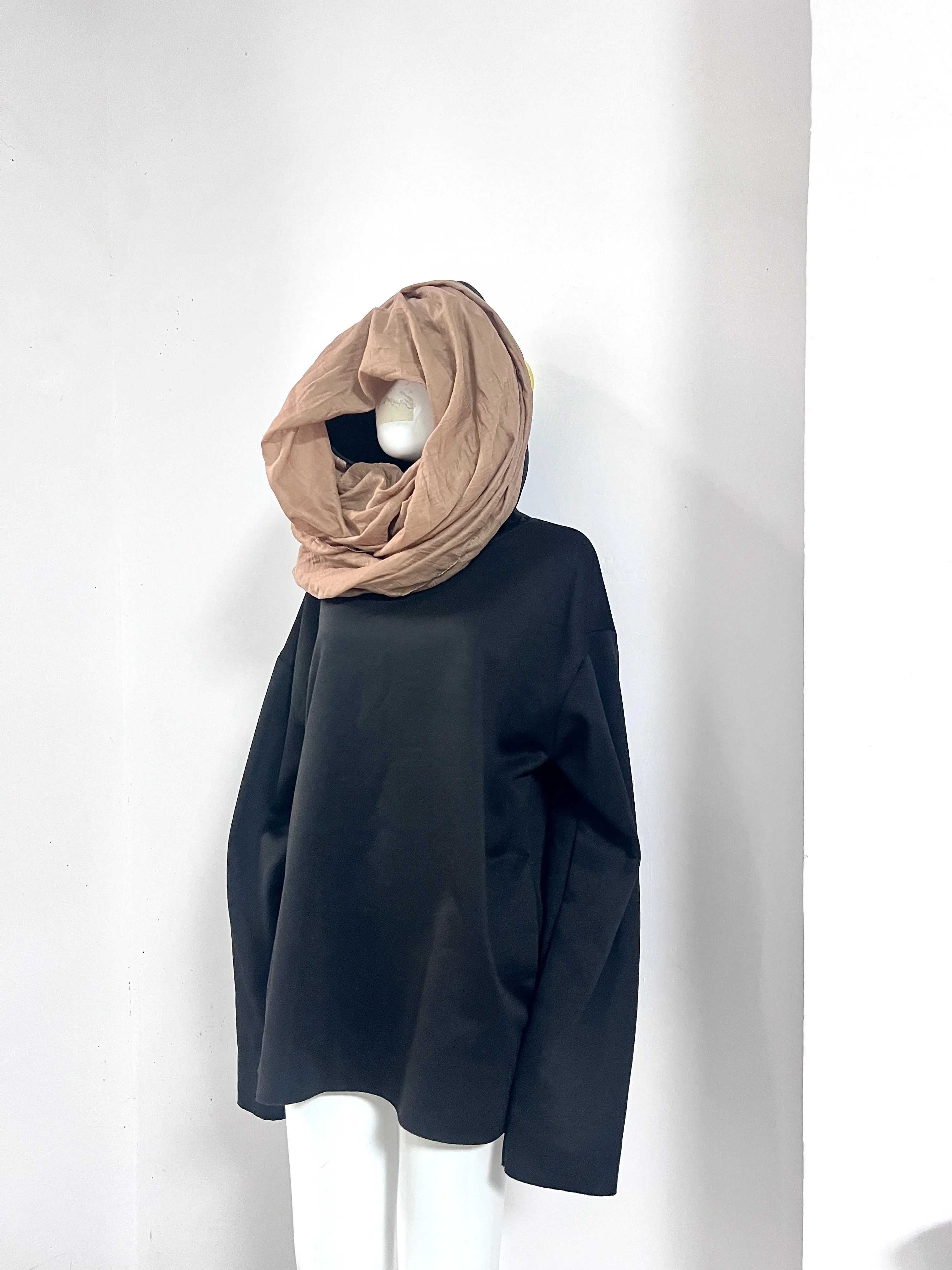 2026 New Personalized Niche Ins Style Scarf Splicing Hooded Sweater Unisex Street Fashion Retro Old Sweater