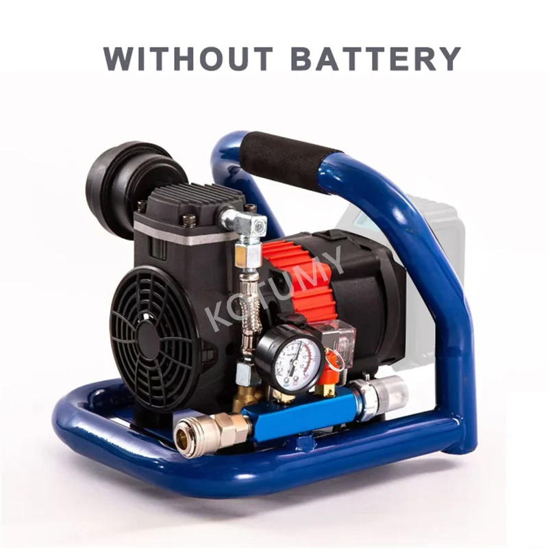 ضاغط هواء قابل لإعادة الشحن، منفاخ إطارات السيارة/الدراجة، مضخة كهربائية لاسلكية، تتضمن البطارية والشاحن #4