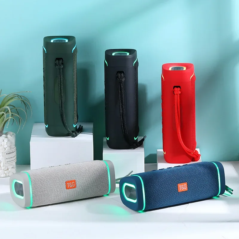 TG375 30W High-powe Wireless Bluetooth Speaker Portable Sound Column with RGB Lighting TWS 3D Stereo Subwoofer FM Radio Boom Box
