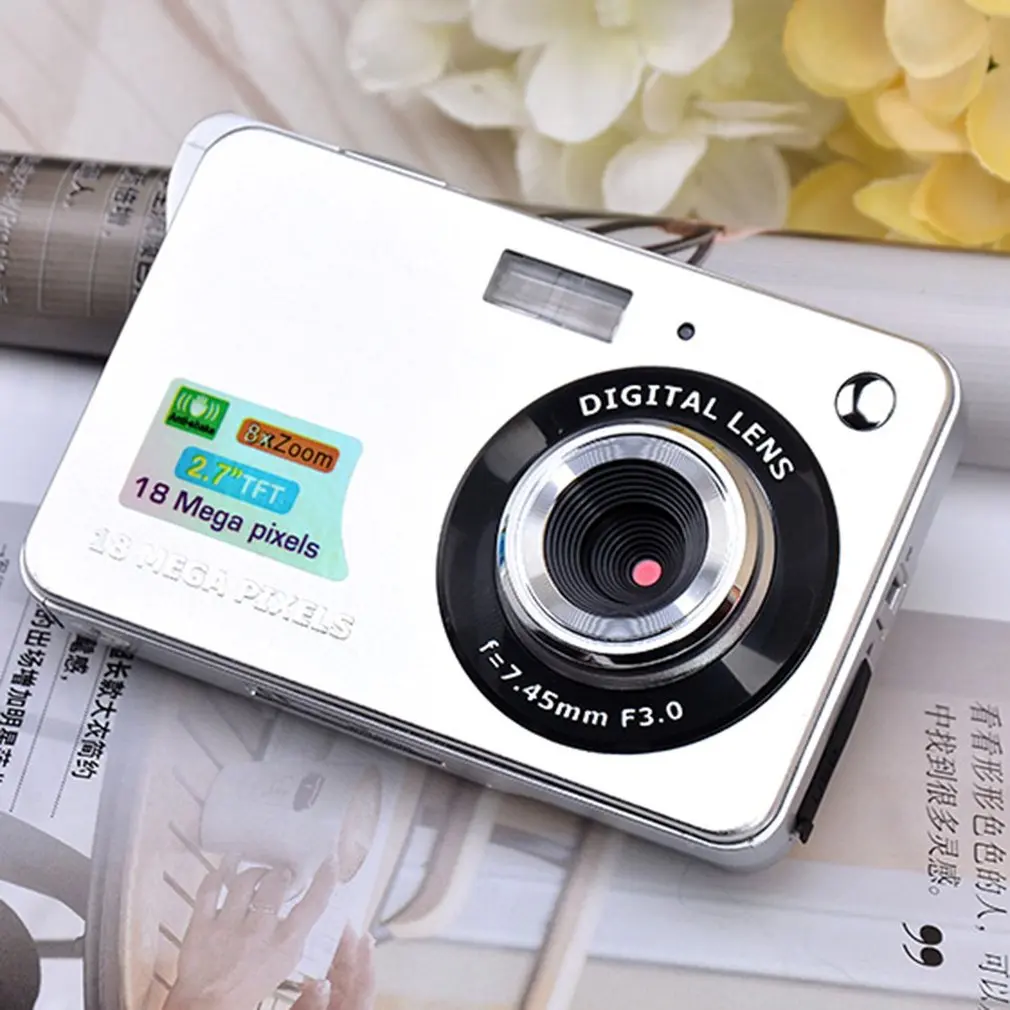 2024 New 2.7 Inch TFT LCD Display 18MP 720P 8x Zoom HD Digital Camera Anti-Shake Camcorder Video CMOS Micro Camera Children Gift