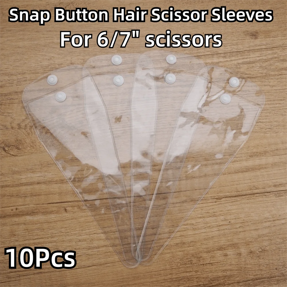 10pcs Thickened Snap-Button Hair Scissors Sleeves PVC Waterproof Sharpening Tool Protection Salon Care Accessories