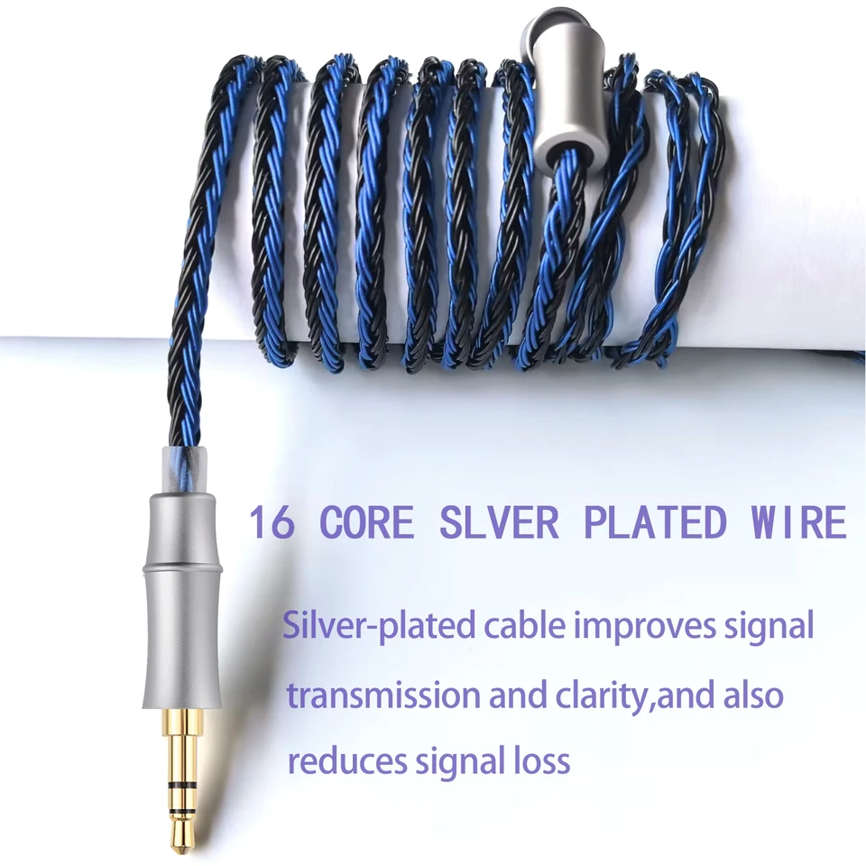 16 Core Silver Plated Earphone Cords 3.5mm 4.4mm Cable for Simgot
