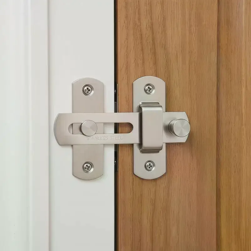 Thick Stainless Steel Door Latch Lock Hardware Gate Latches Anti Theft Easy Install For Home Bathroom Cabinet Doors