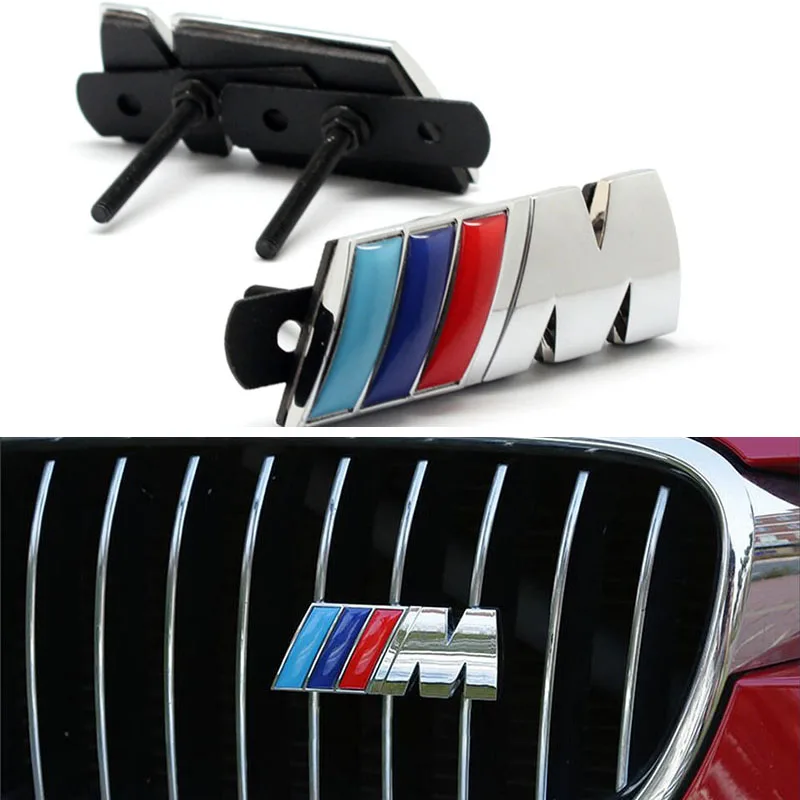 Car Body M Sports Badge Labeling Stickers Car Grill Badge Sticker For BMW M5 M4 M3 F20 F40 F22 F30 E90 F32 F10 F06 F07 F46 E60