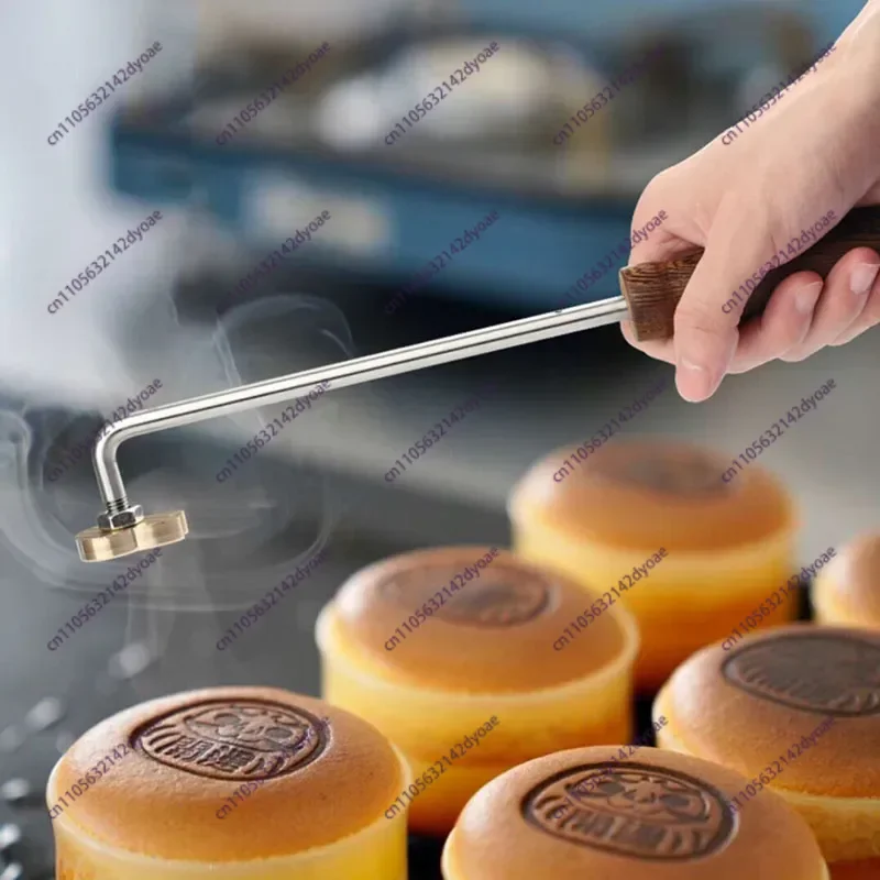 Logo Stamp Branding Iron Handle Burning Mold Stamp on Beef Meat Cake Bread DIY Wooden Brass Mold