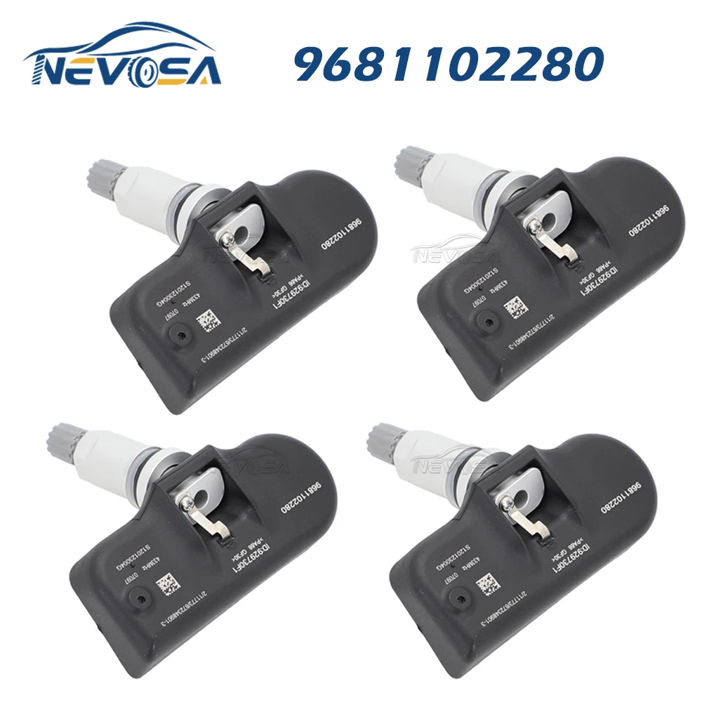 NEVOSA 9681102280 9673198580 TPMS Sensor For Citroen C5 II Fiat Ulysse Lancia Phedra Tire Pressure Monitoring System 433MHz 4PCS