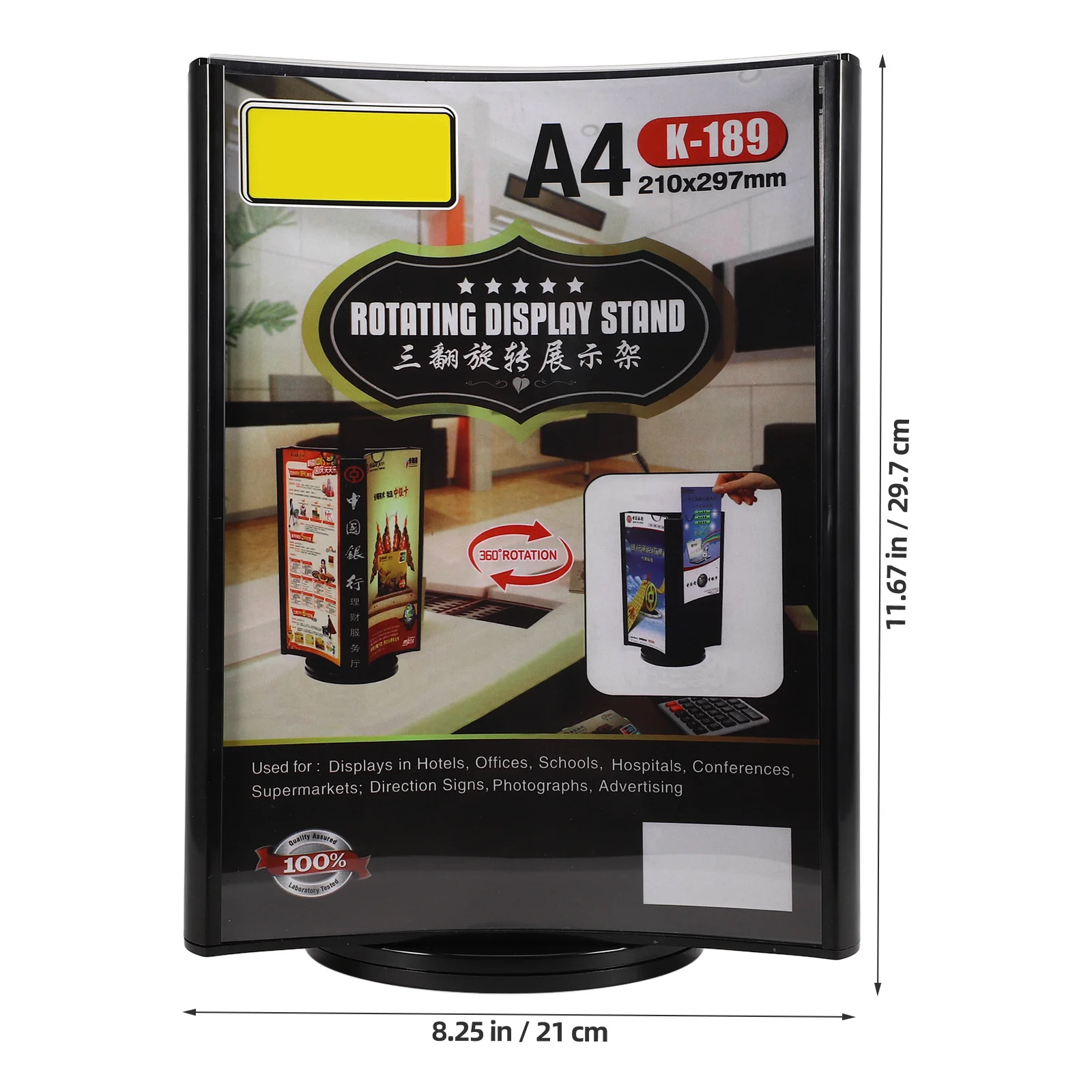 Rotary Multi-Side Acrylic Menu Holder Stable Desktop Sign Holder for Menu Price Advertising Display in Restaurant Shop