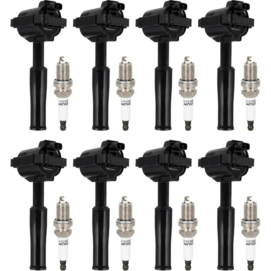 

ECCPP 8 Ignition Coils with 8 Iridium Spark Plugs UF347 Coil Packs for Jaguar XJ8 1998 XK8 1997-1999 Vanden Plas 1998-1999 4.0L