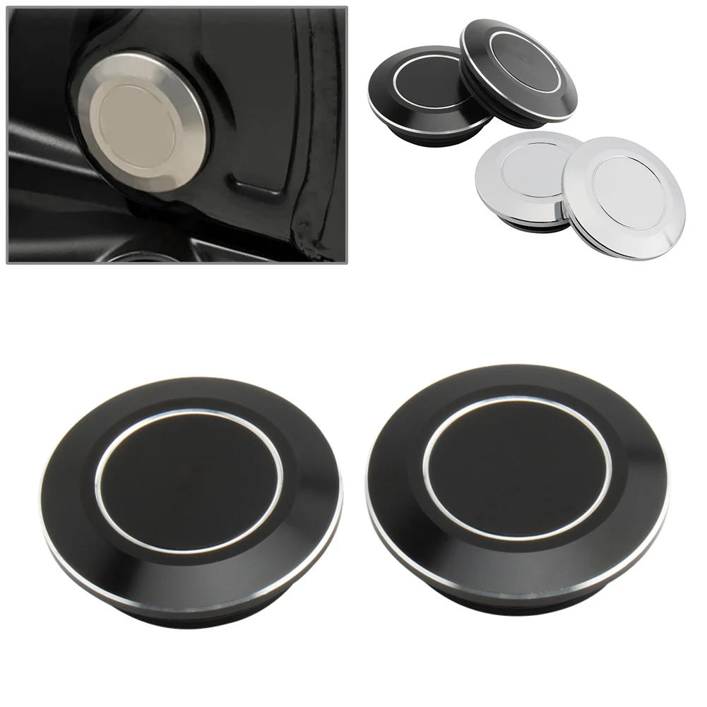 2Pcs Motorcycle Frame Hole Caps Decoration Frame Cover For Honda Cmx1100 2021 All Years Chrome/Black Aluminum Alloy